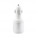 Car Charger 3A 2 USB Plus One Socket Cigarette Lighter for Apple Android Tablets Smartphone - White